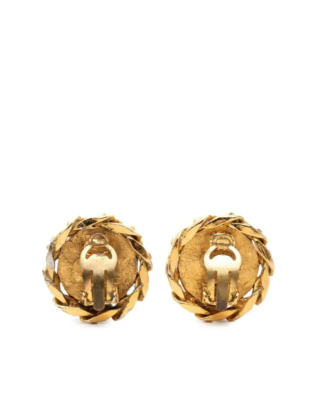 Chanel Cc Logo Round Clip-On Earrings #287801C68B